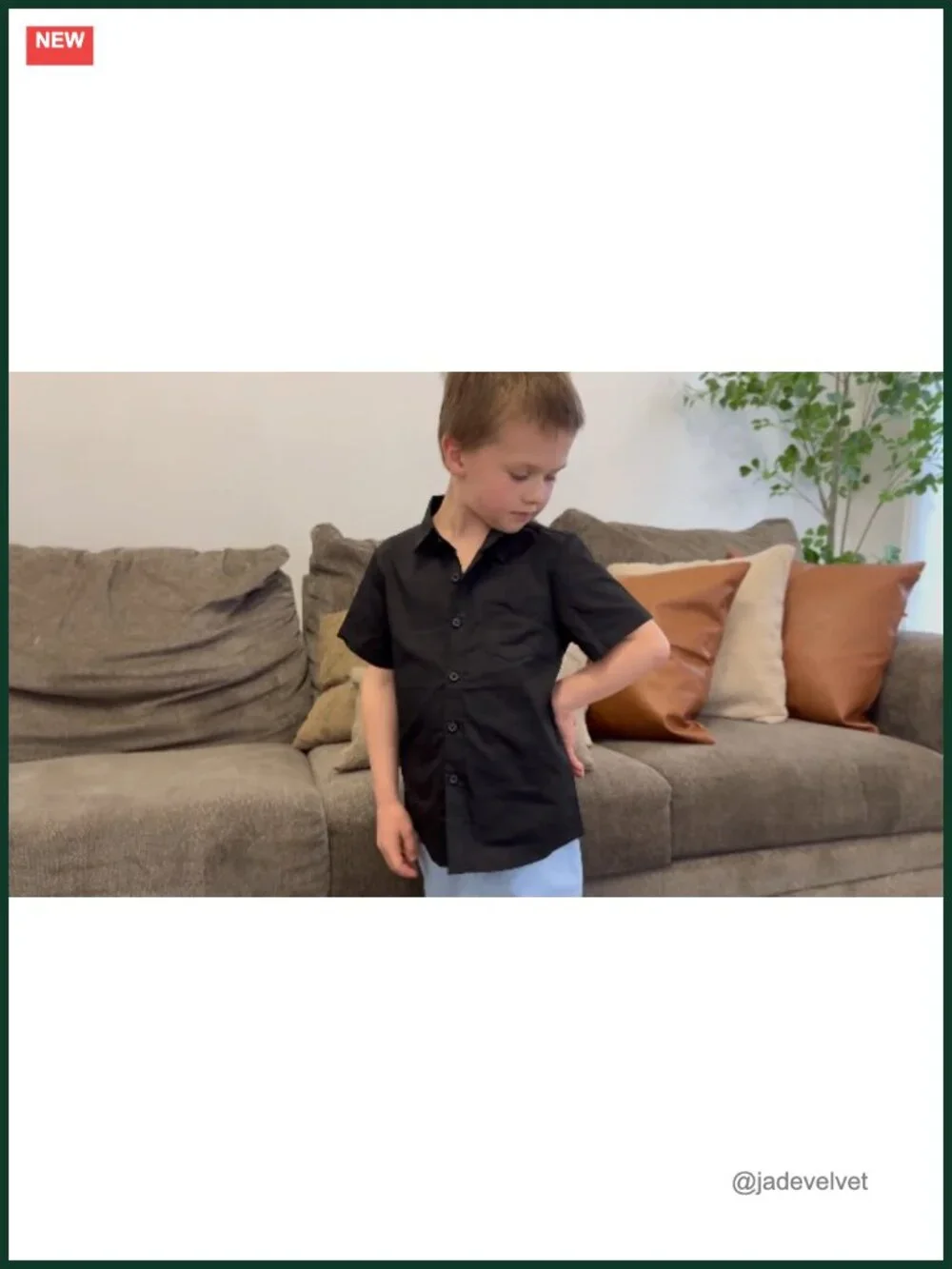100% Cotton Short Sleeve Dress Shirt Boys School Uniform Button Down